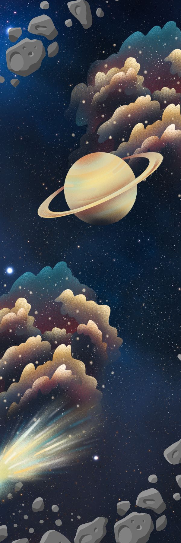 Planets and Clouds Bookmark