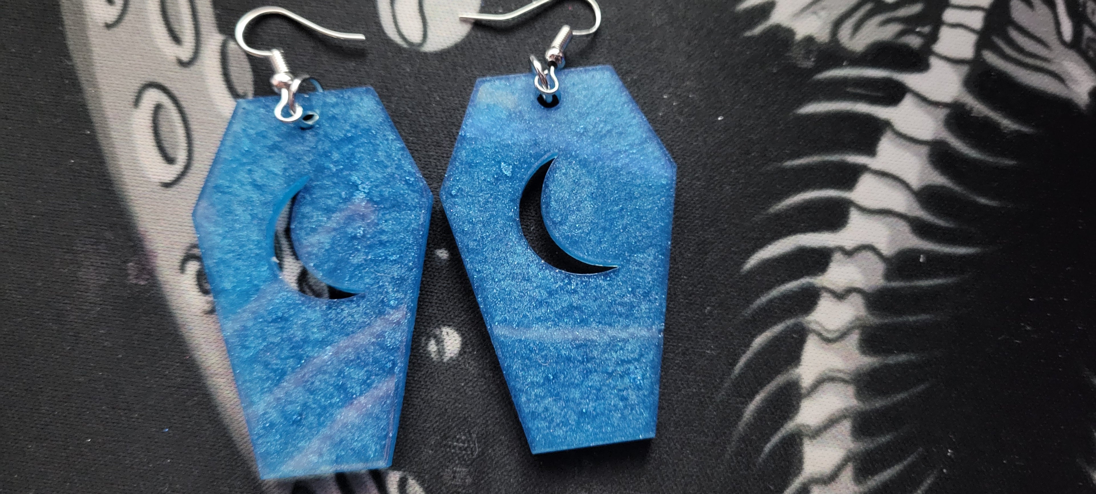 Moon Coffin Earrings