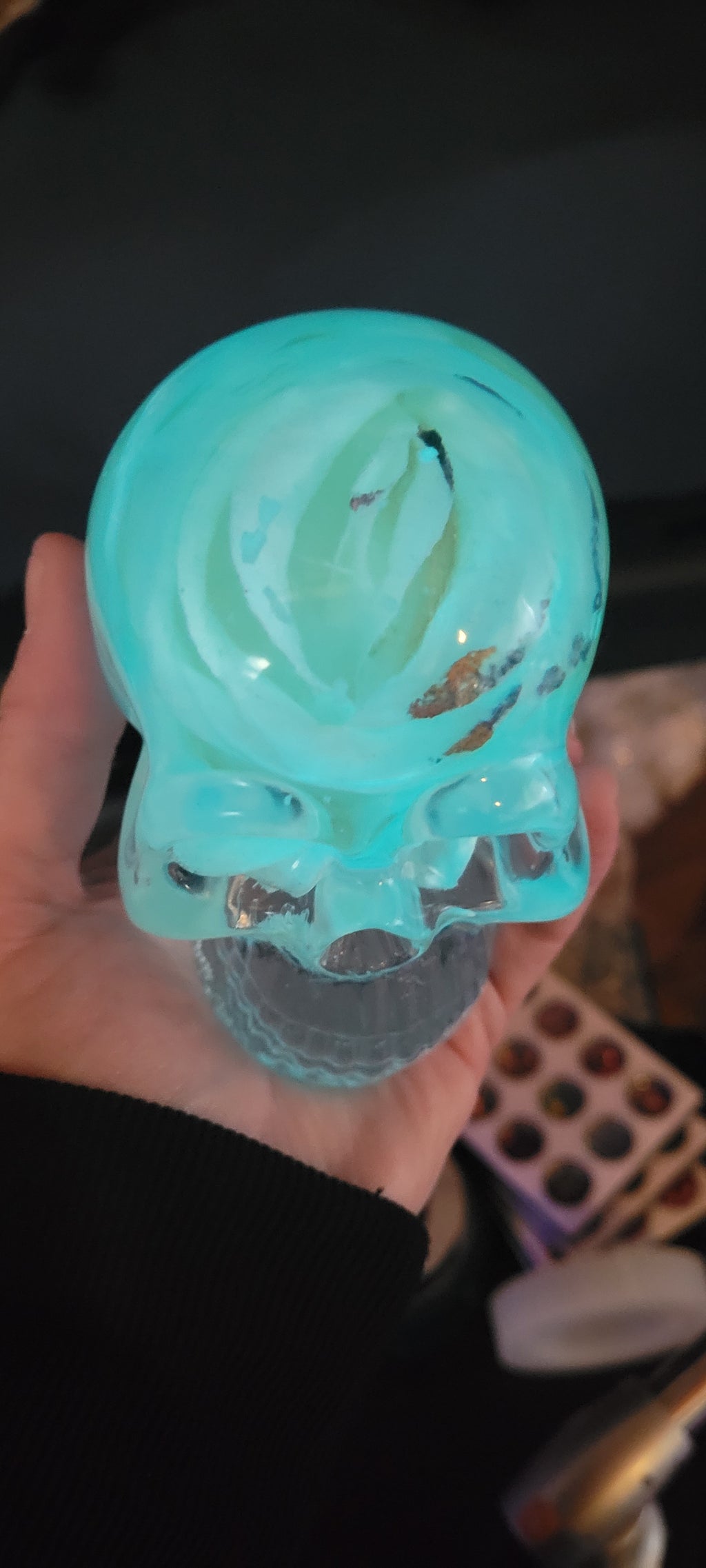Glowing Rose Skull