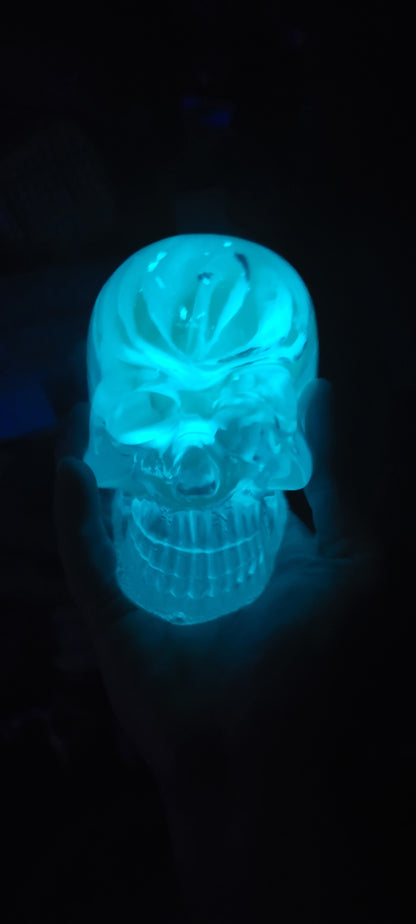 Glowing Rose Skull