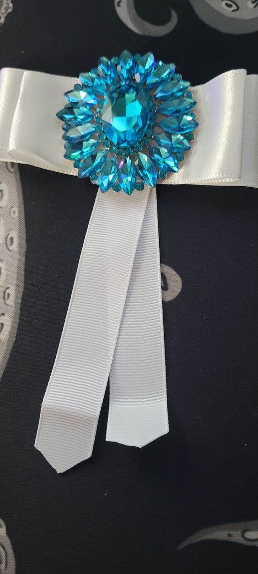 Blue and White Brooch