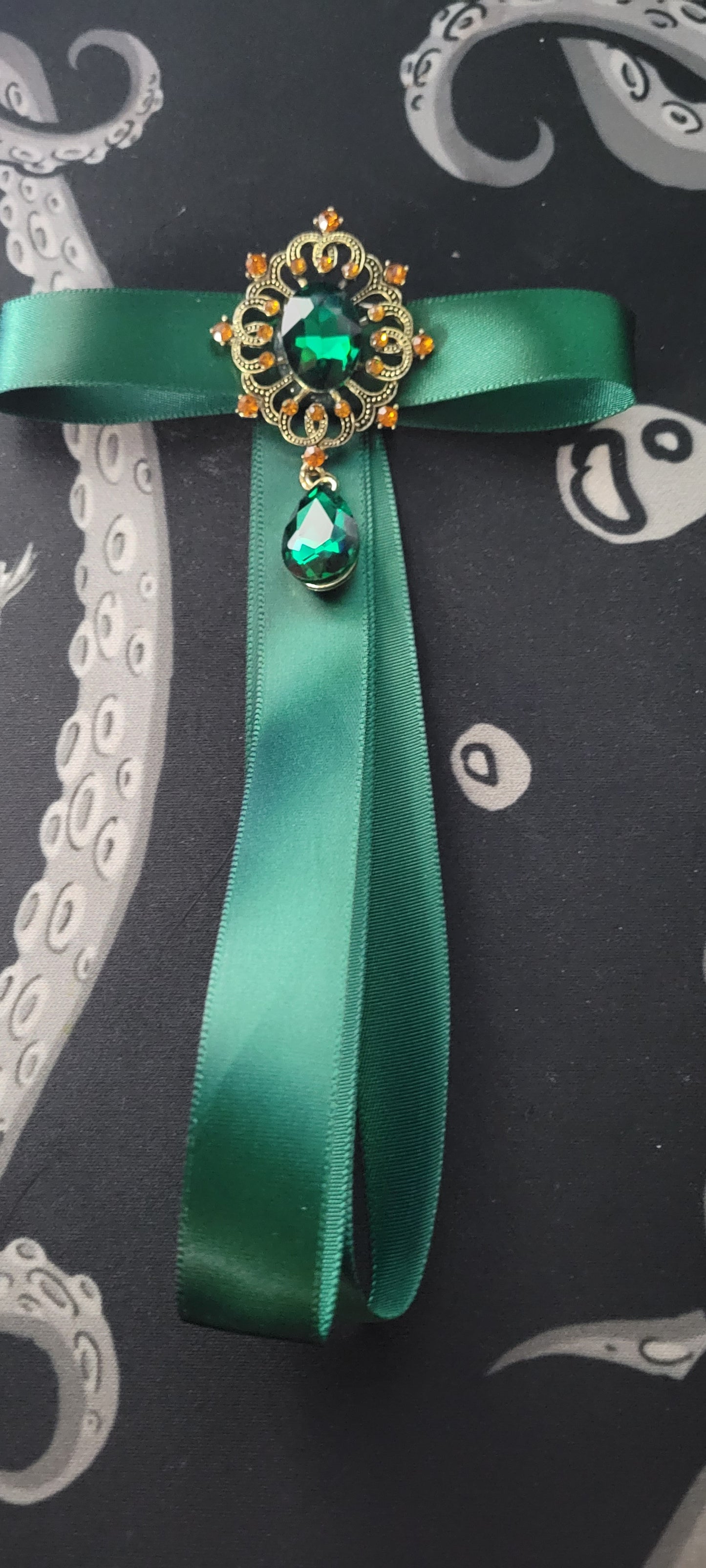 Dark Green Brooch