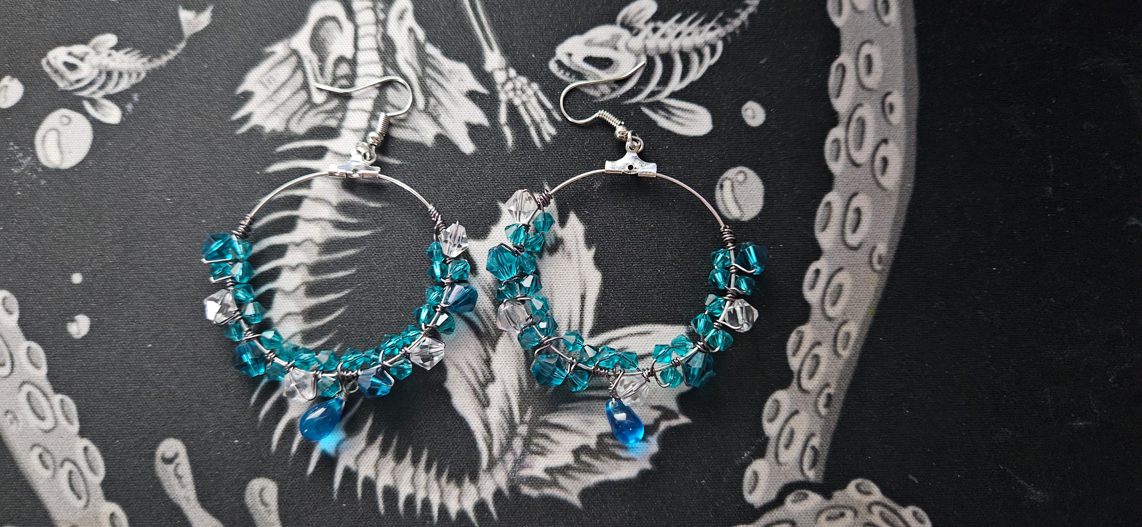 Wire Wrapped Hoop Earrings