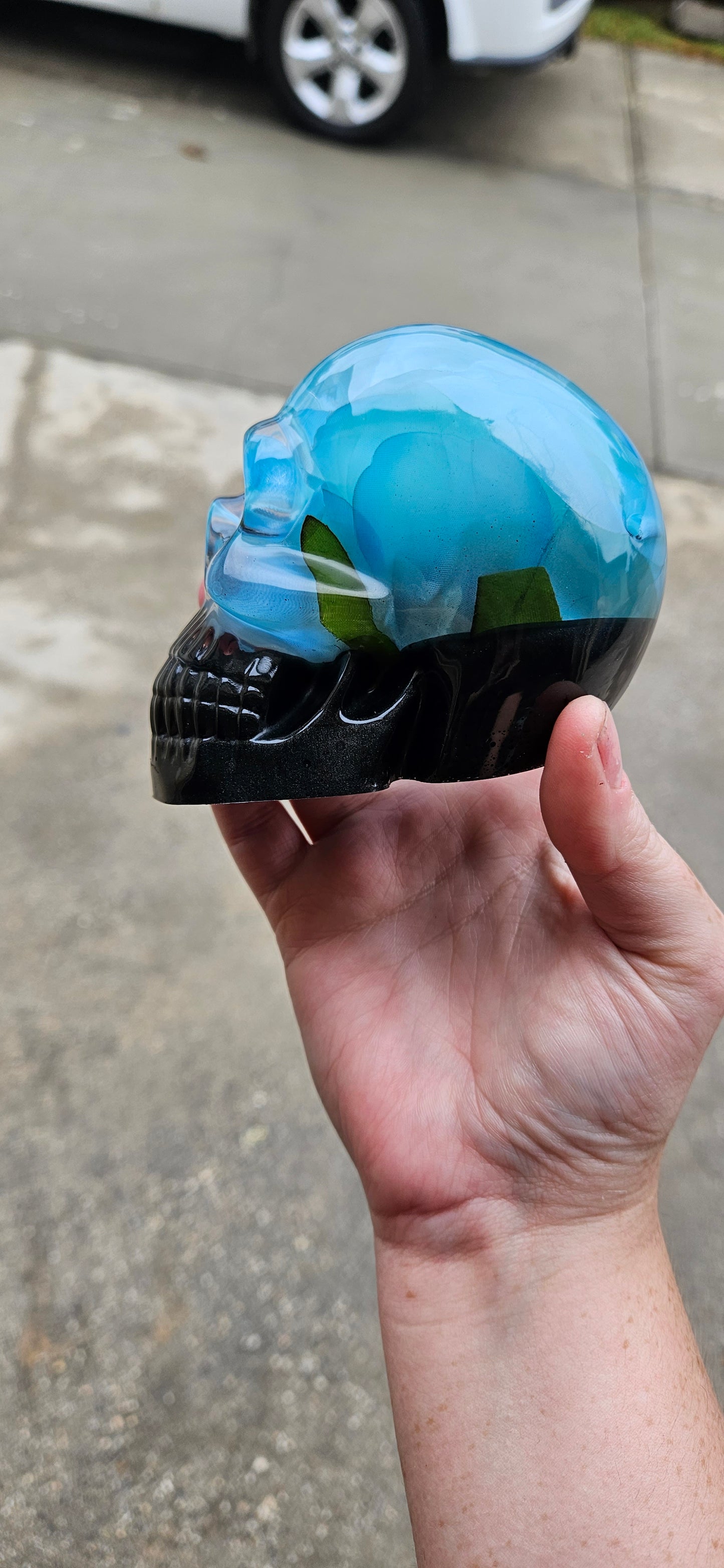 Sky Blue Rose Skull