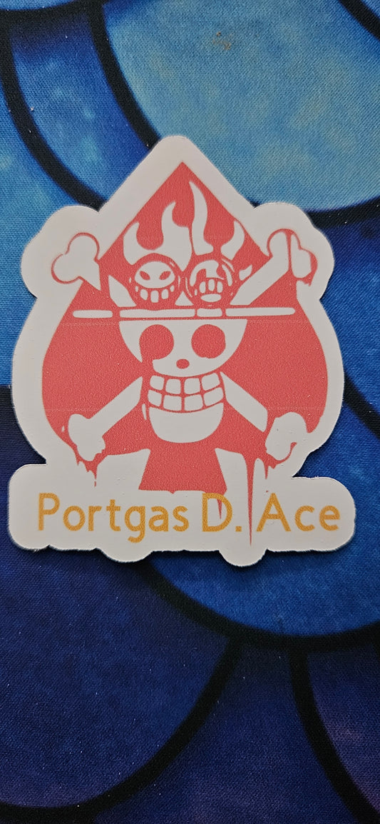 Ace Fire Fist Jolly Roger Sticker