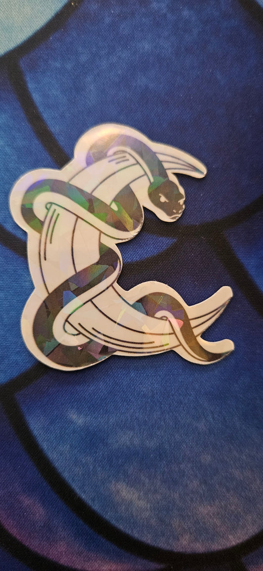 Snake and moon Sticker