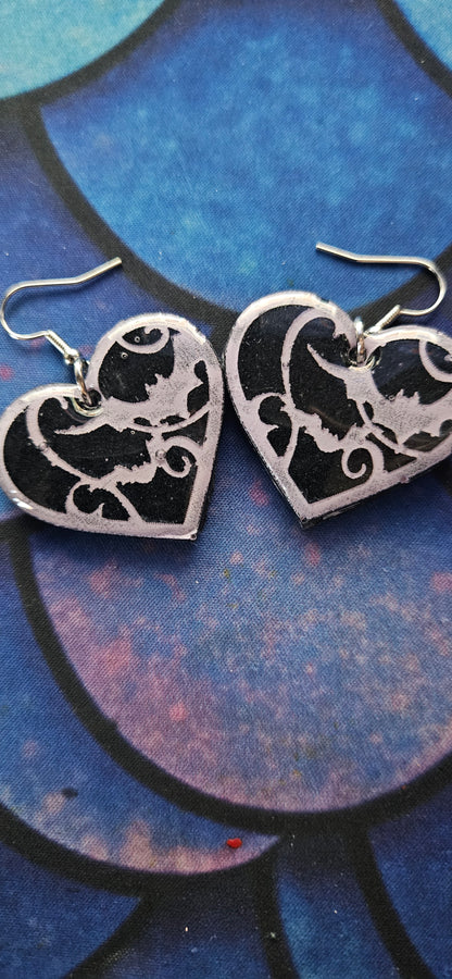 Bats Hearts Earrings