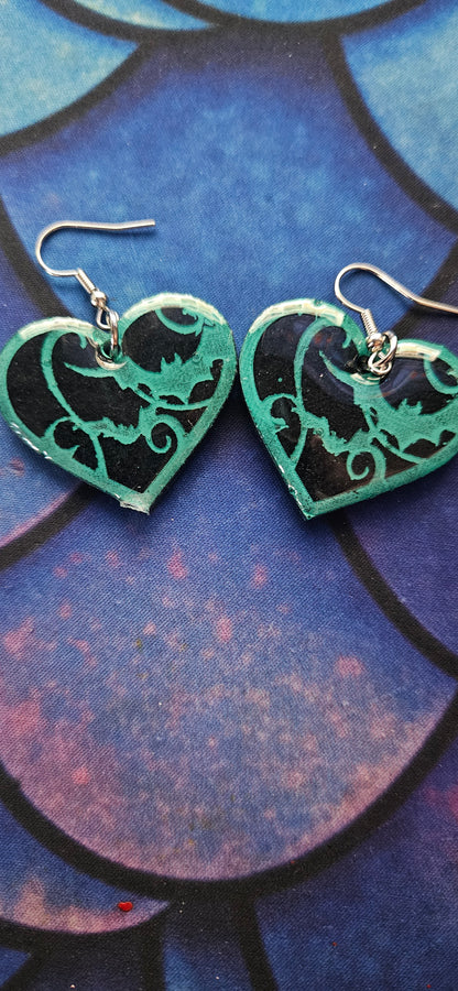 Bats Hearts Earrings