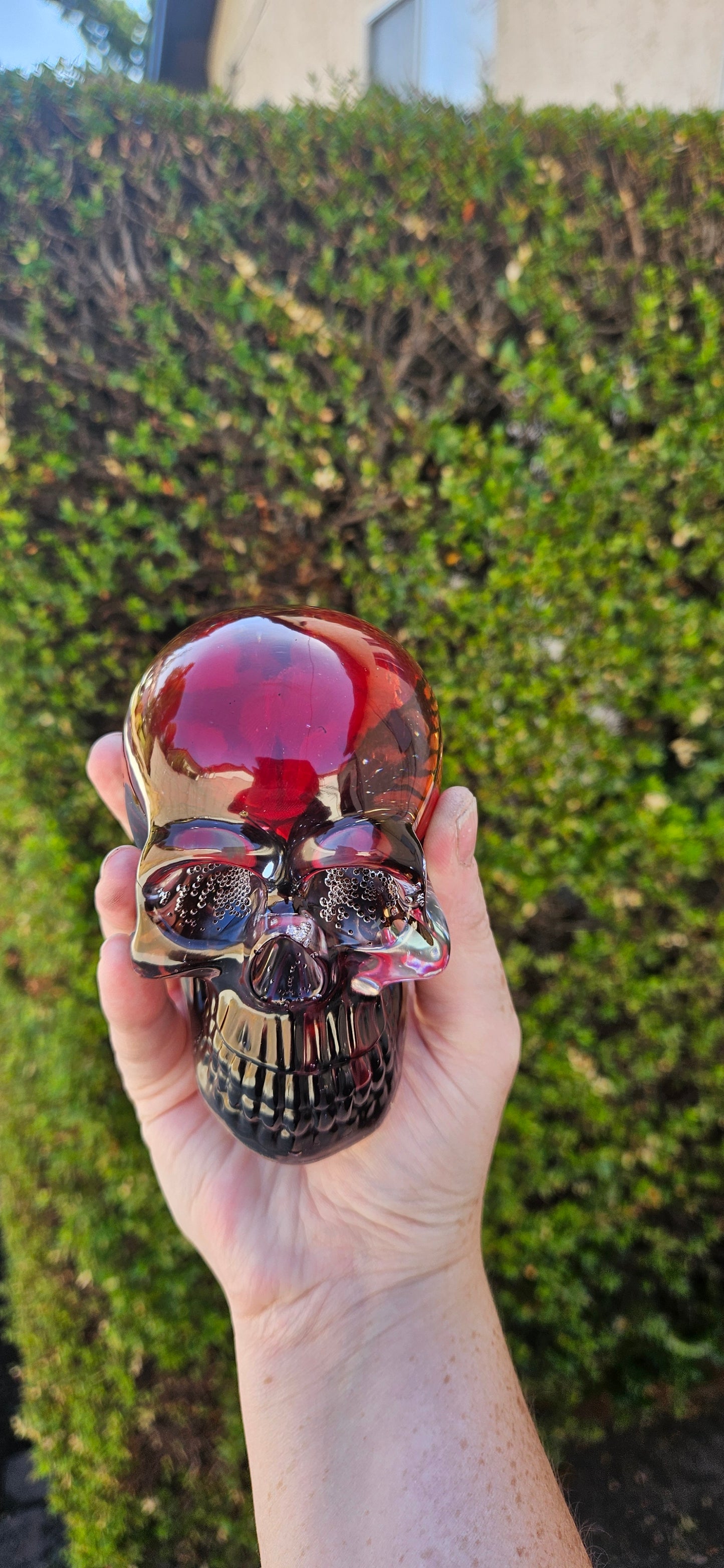 Red and Orange Rose Skull