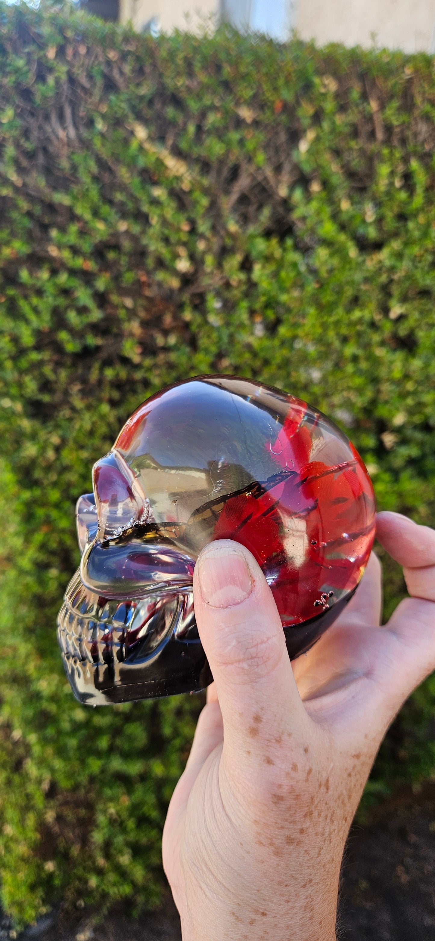 Red and Orange Rose Skull