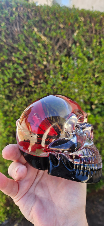 Red and Orange Rose Skull