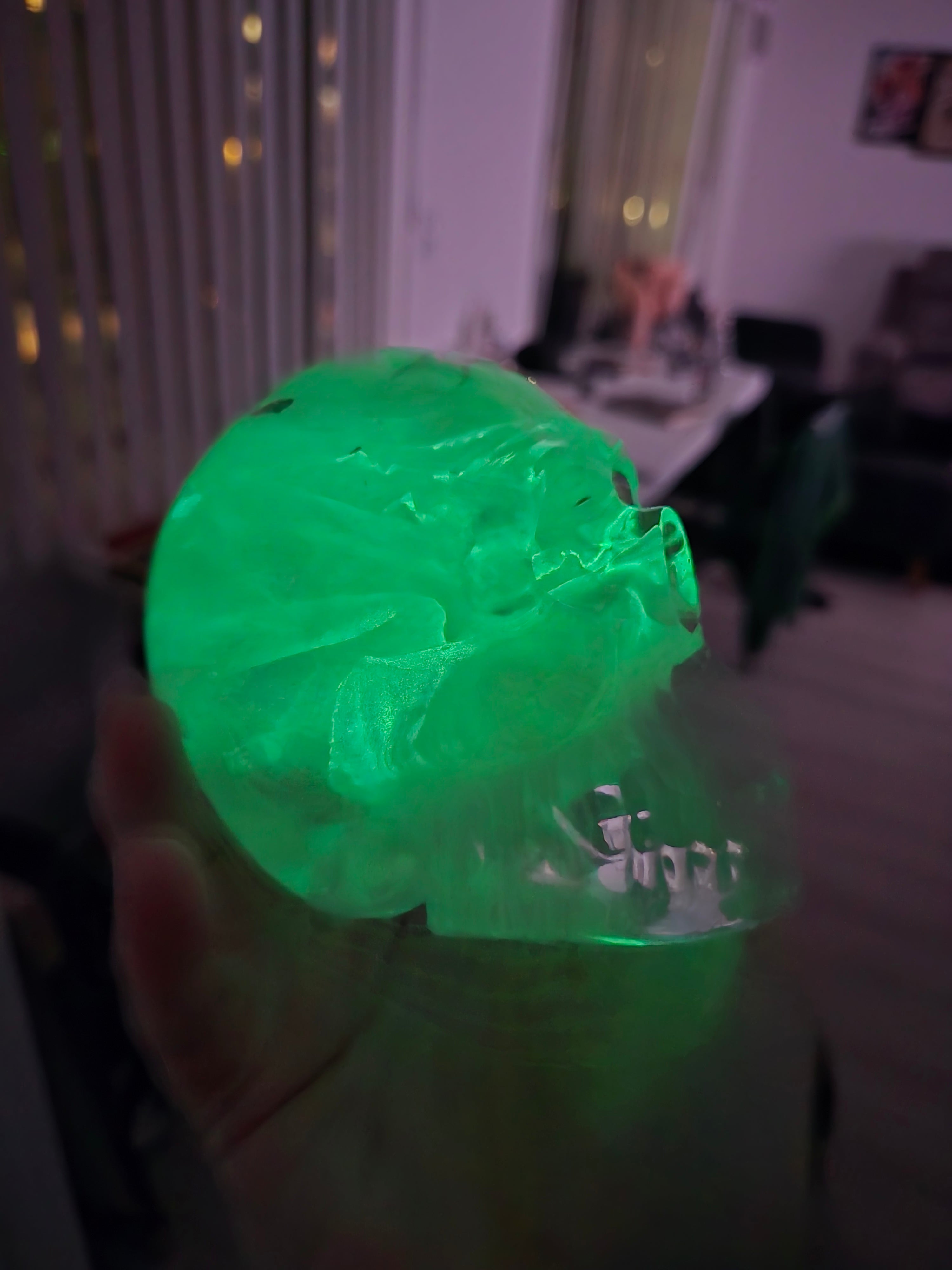 Lime Green Rose Skull