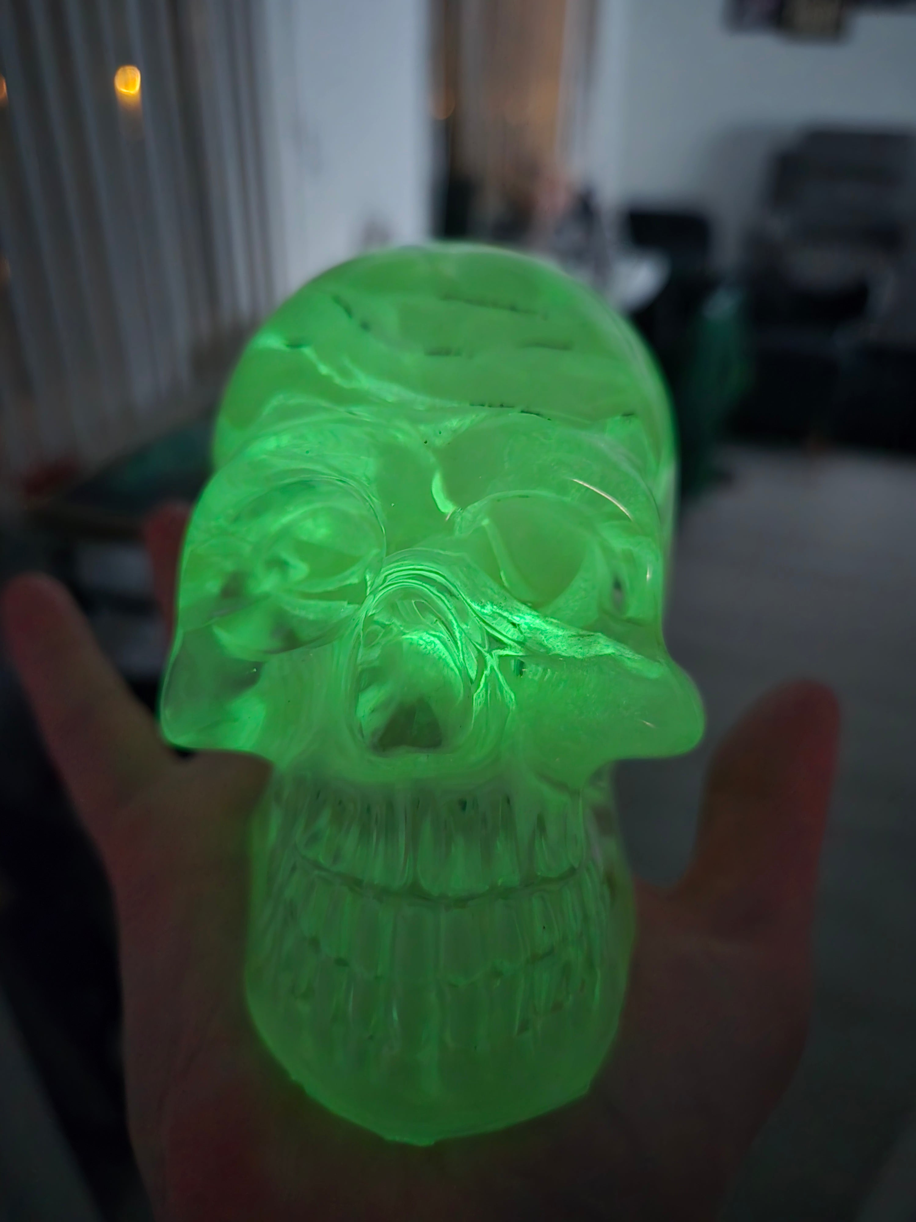 Lime Green Rose Skull