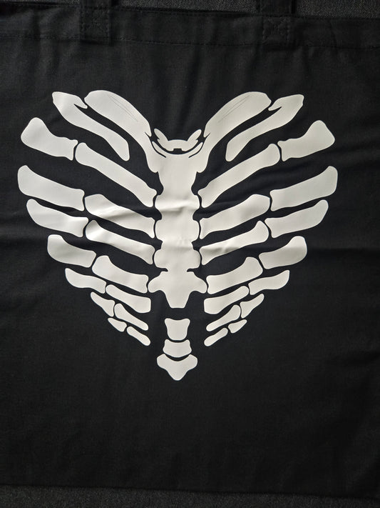 Heart Skeleton Tote Bag