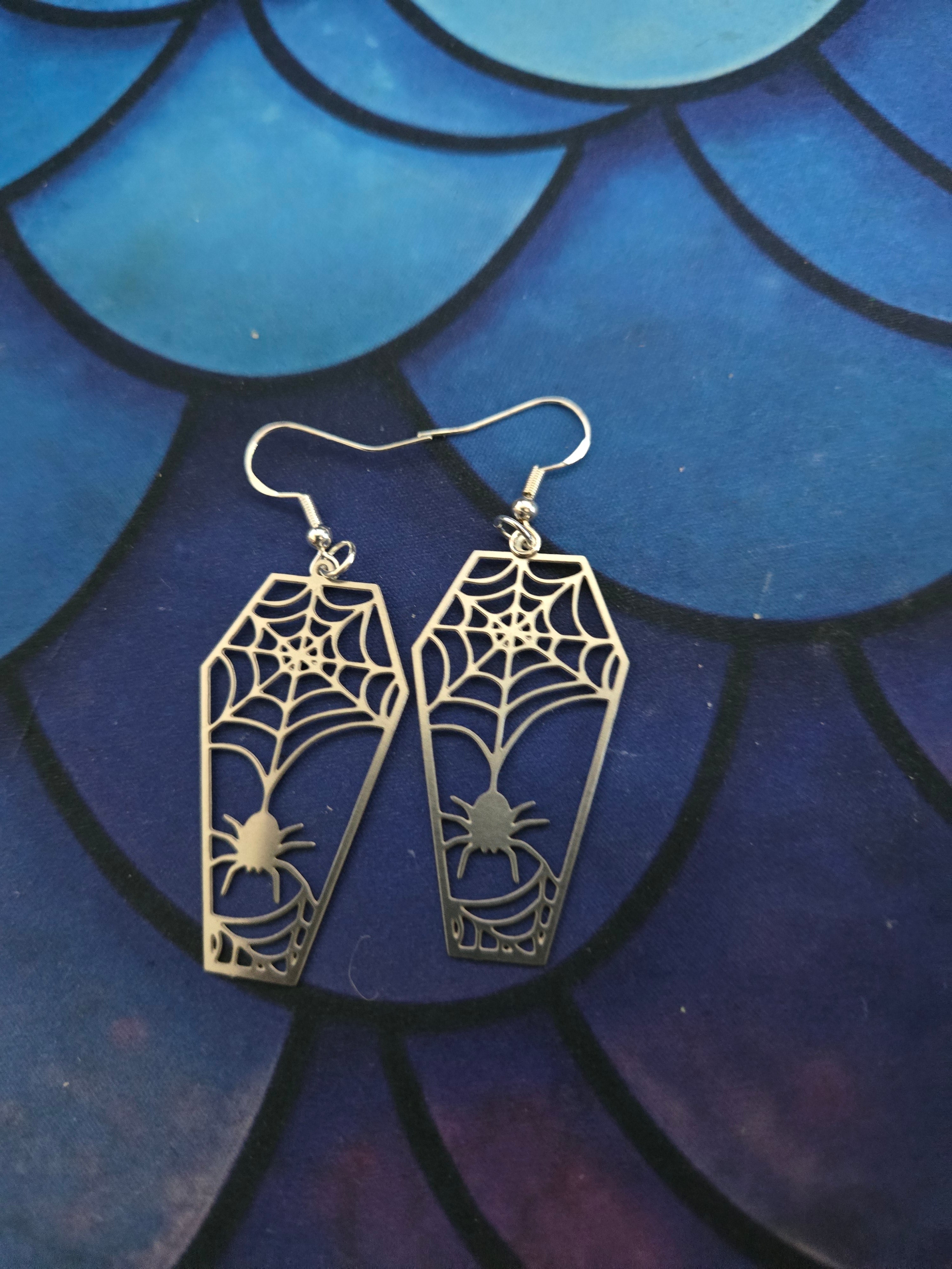 Spider and Web Earrings
