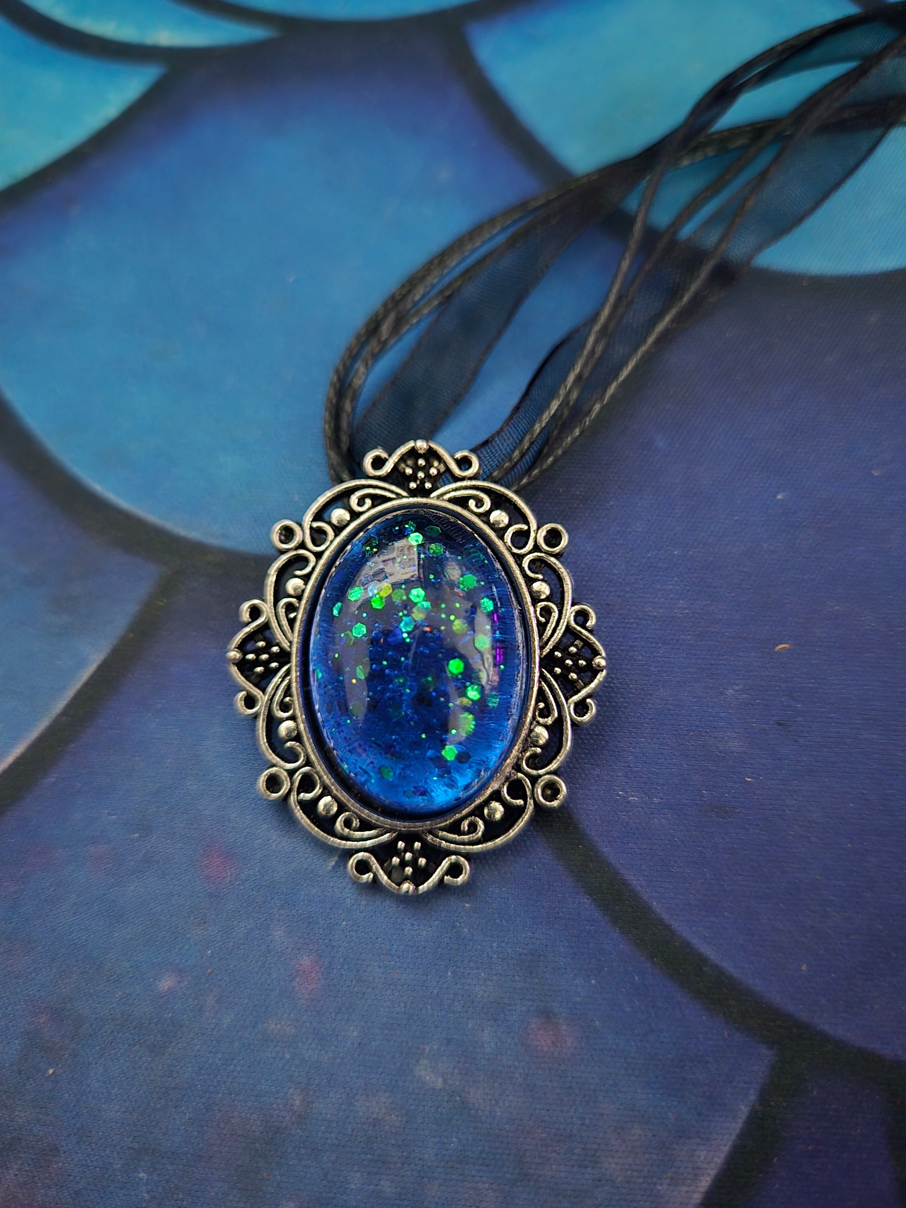 Blue Oval Necklace