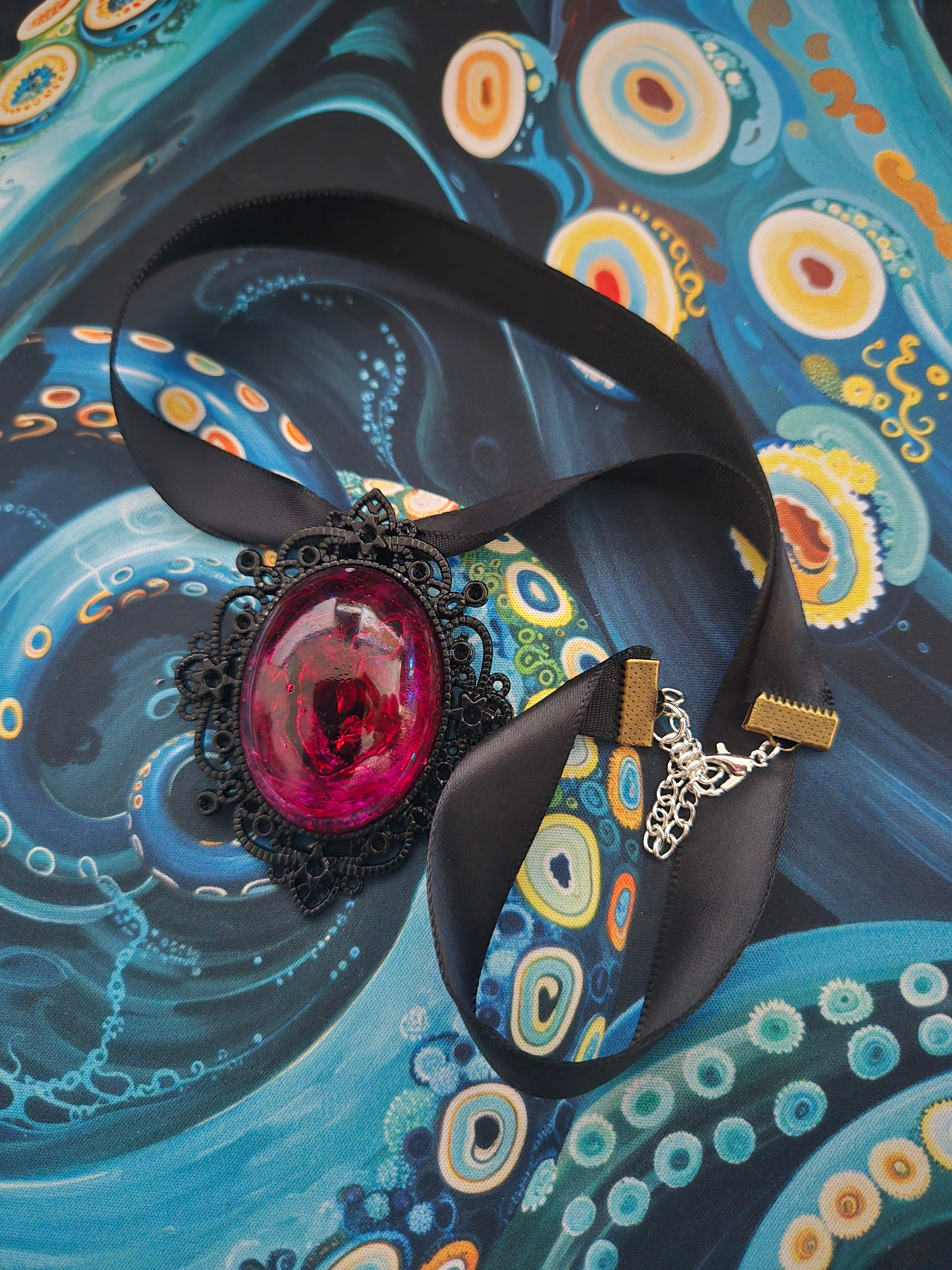 Hot Pink Resin Choker