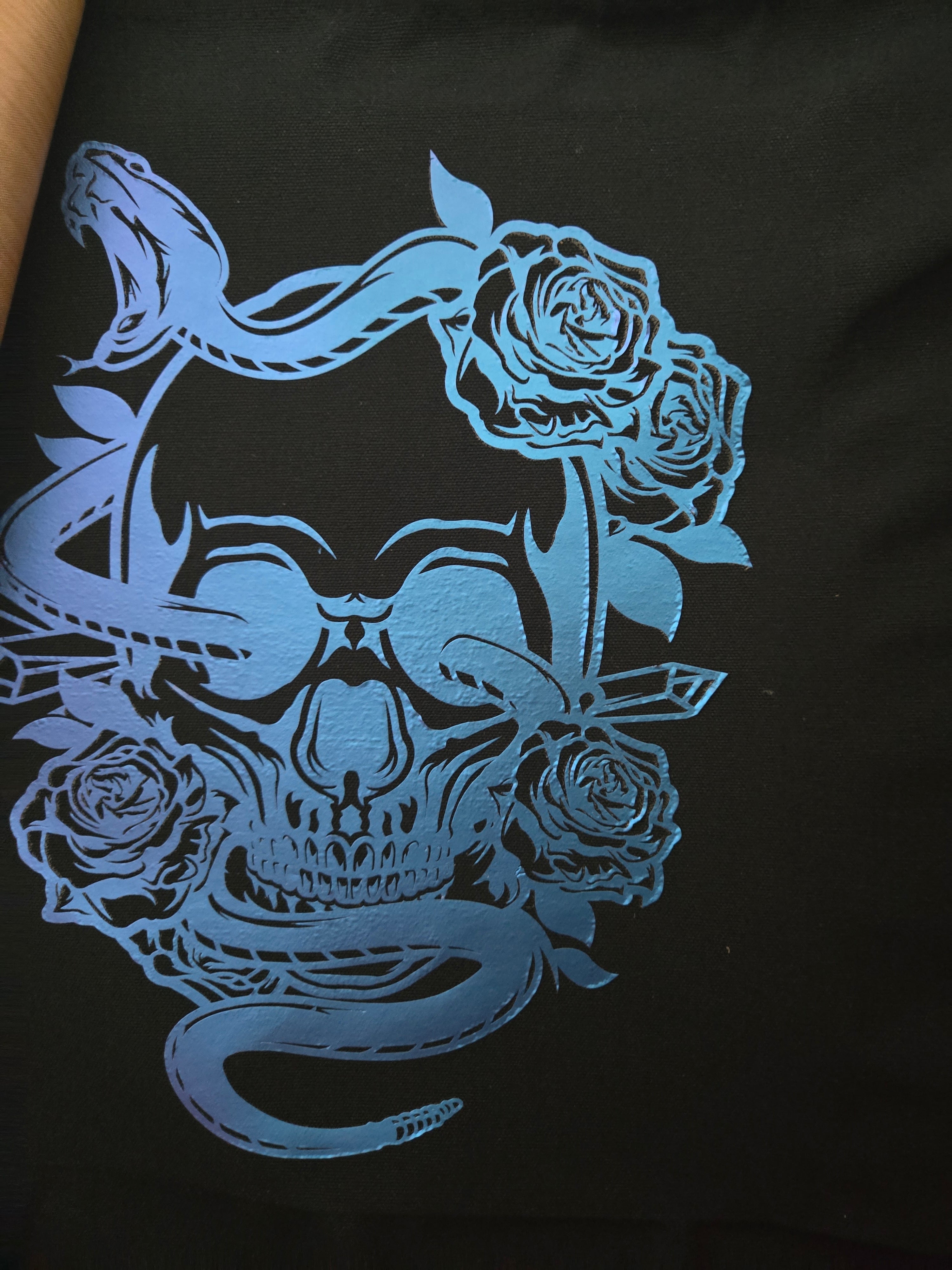 Snake and Skull Tote Bag