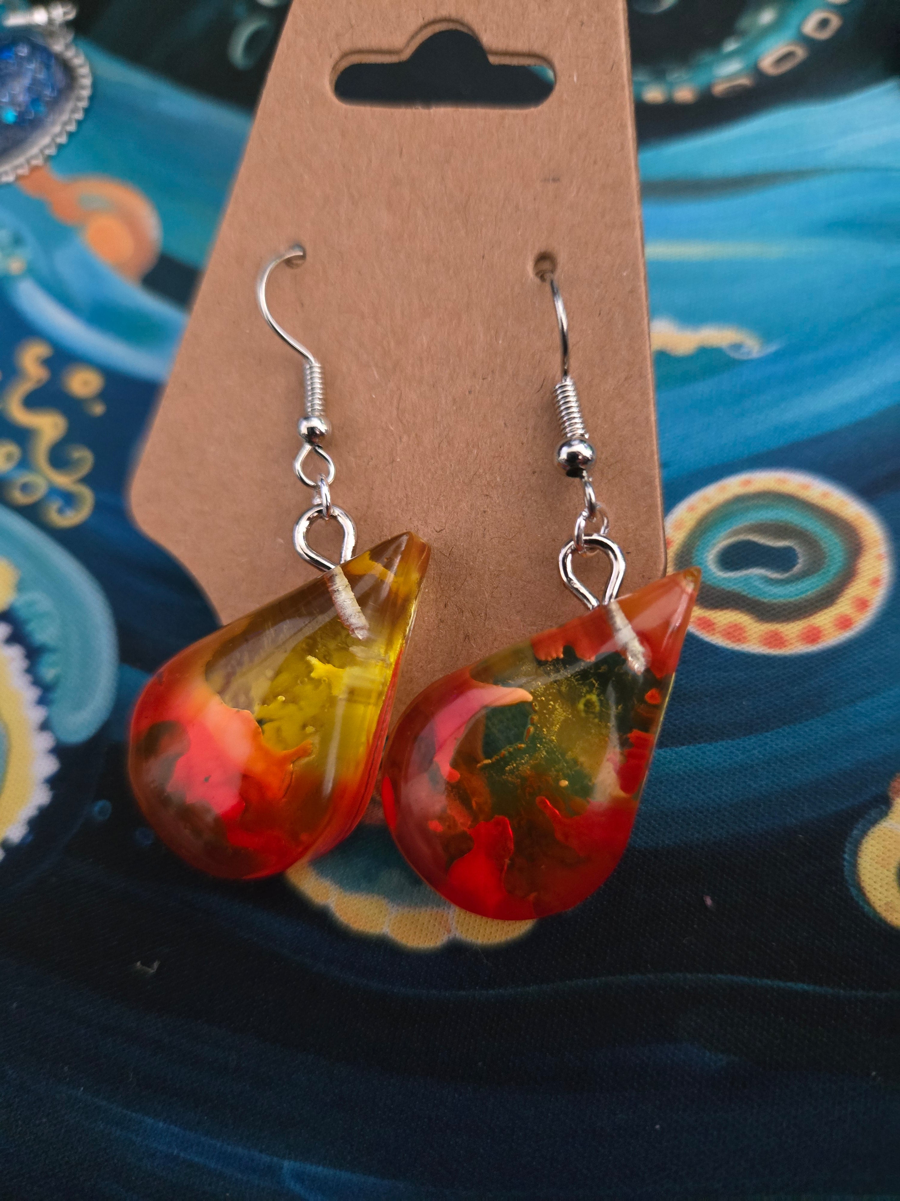 Red and Orange Earrings