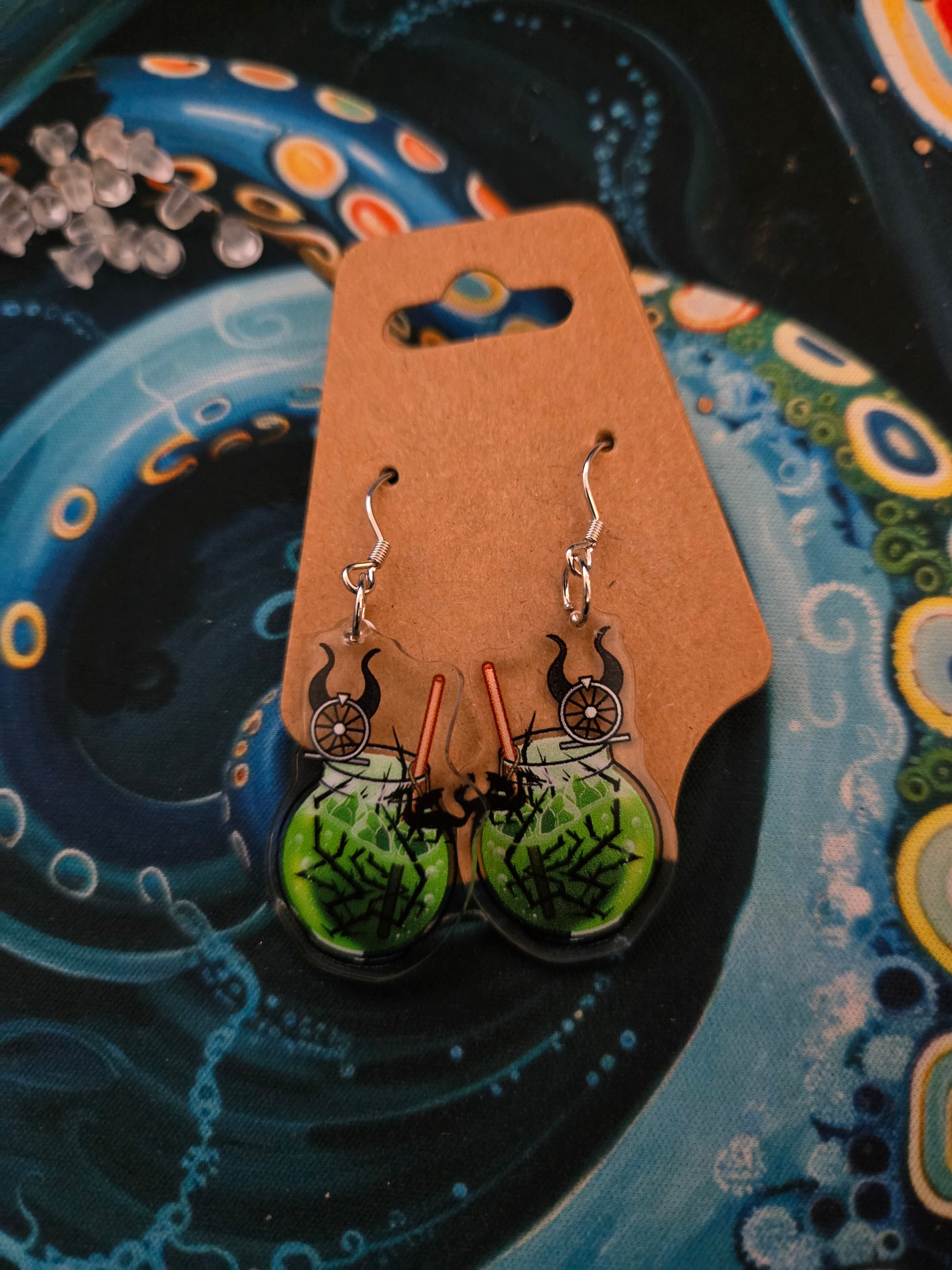 Maleficent Drink Earrings