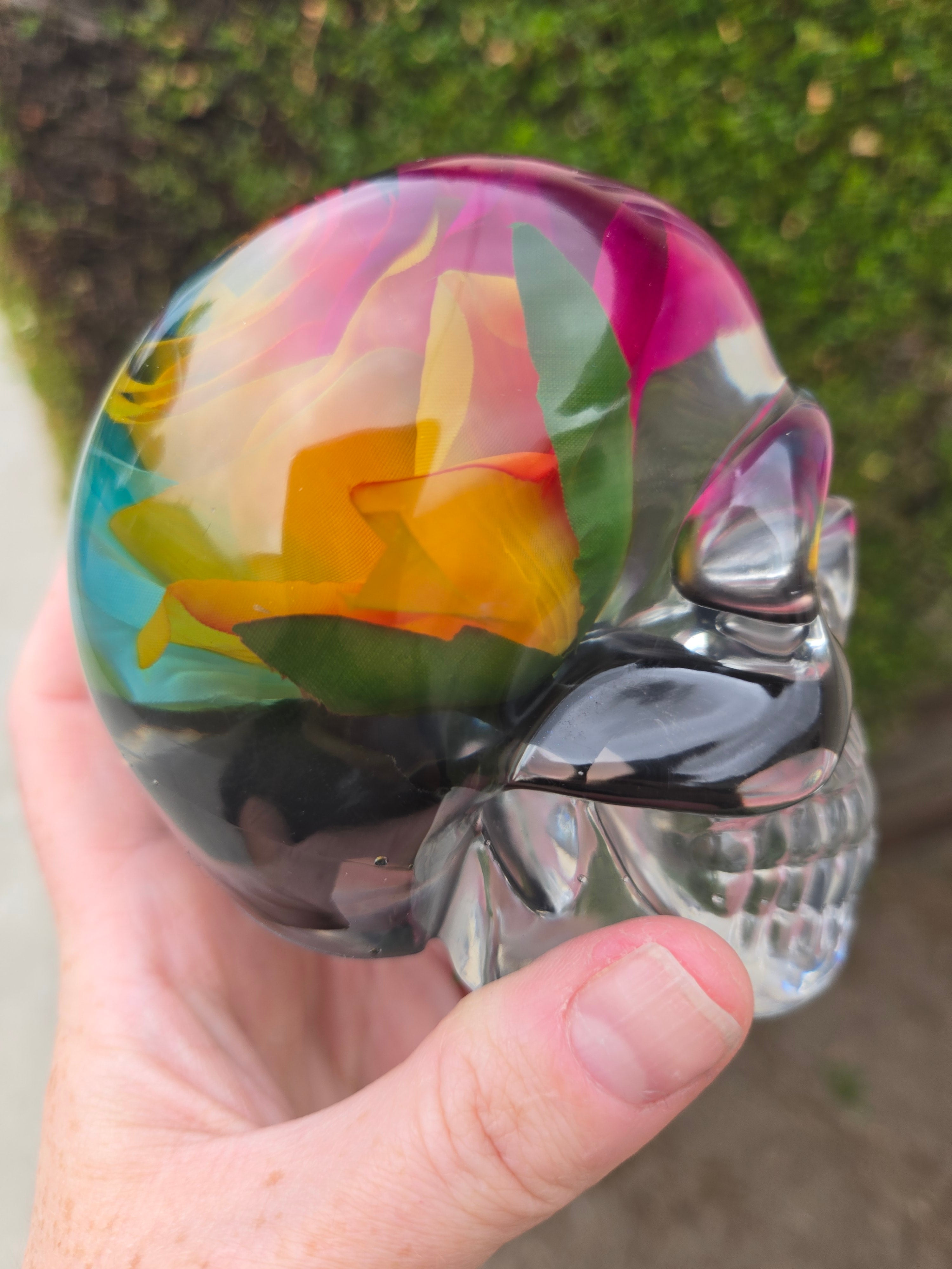 Rainbow Rose Skull