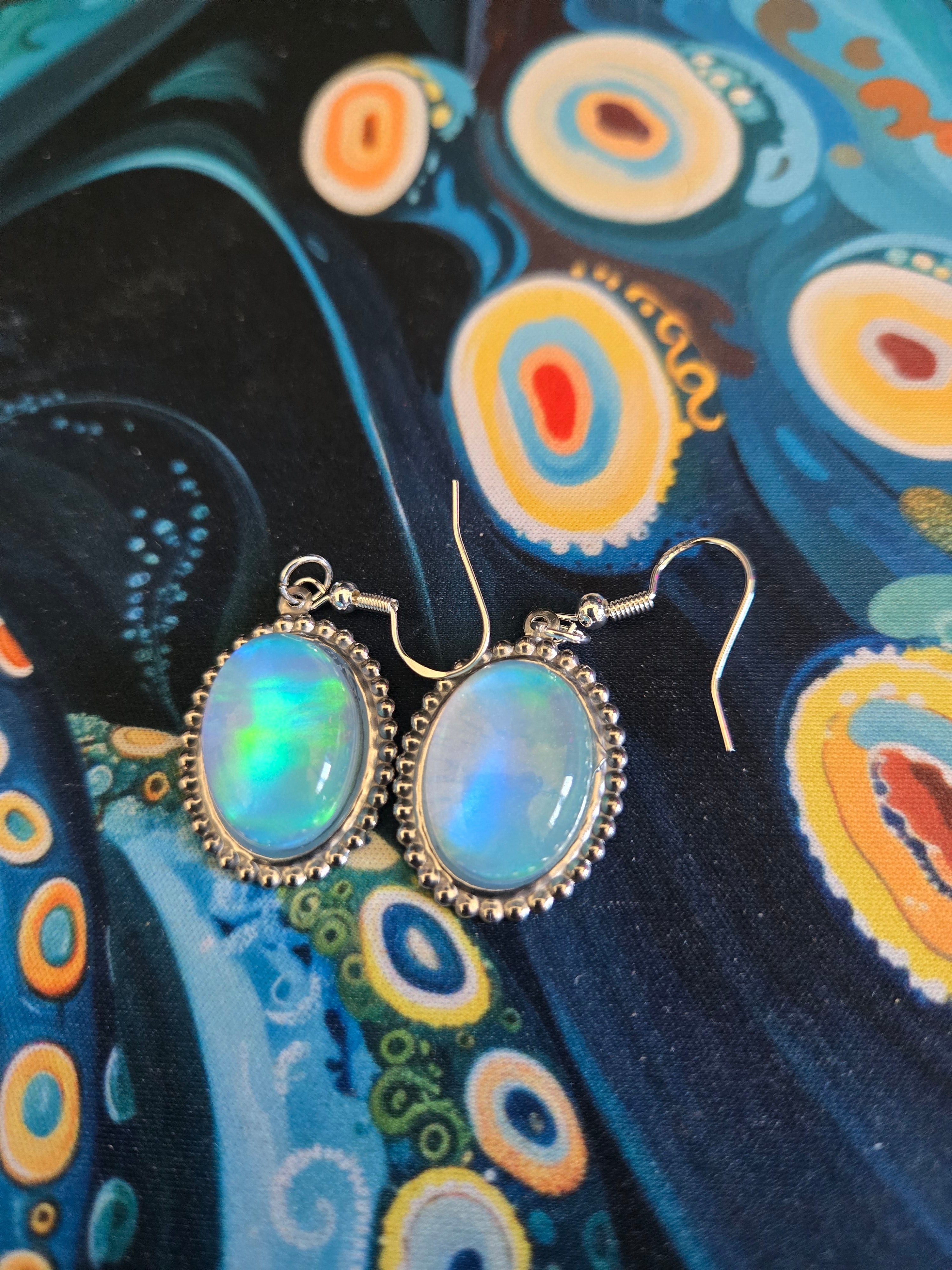 Opal Oval Earrings