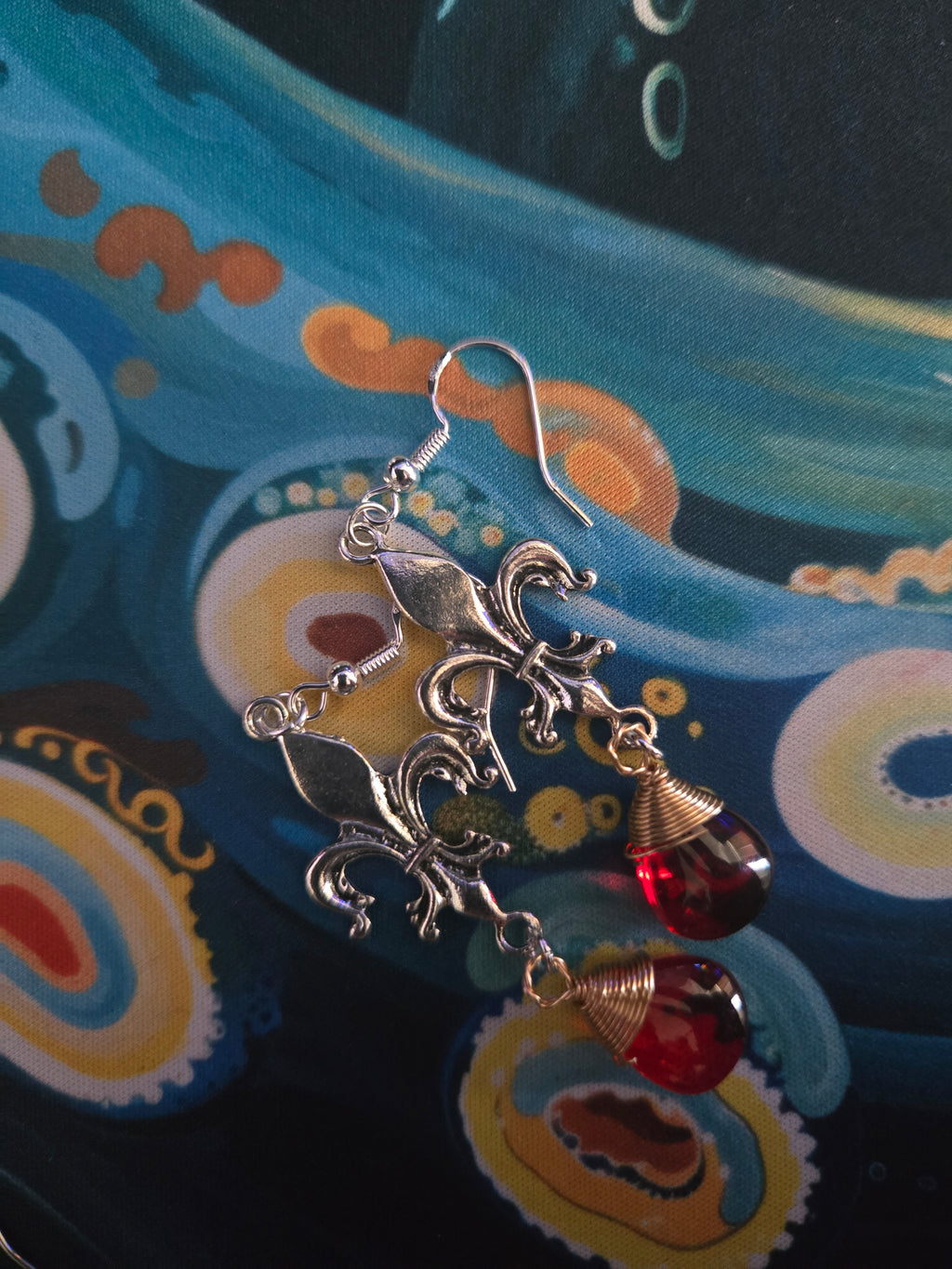 Fleur-de-lis Teardrop Earring