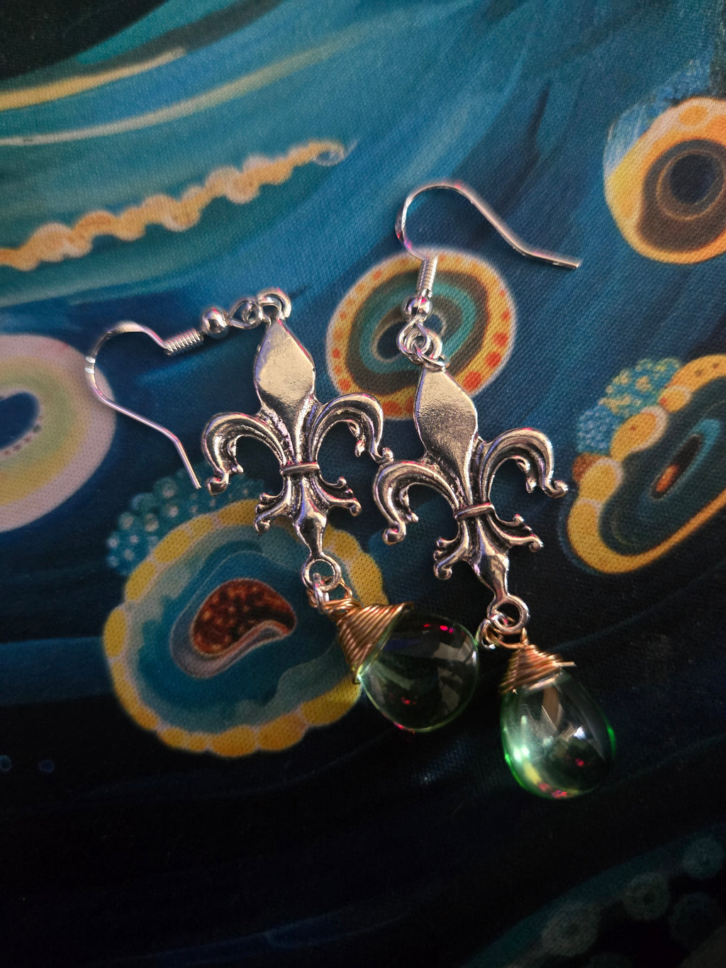 Fleur-de-lis Teardrop Earring