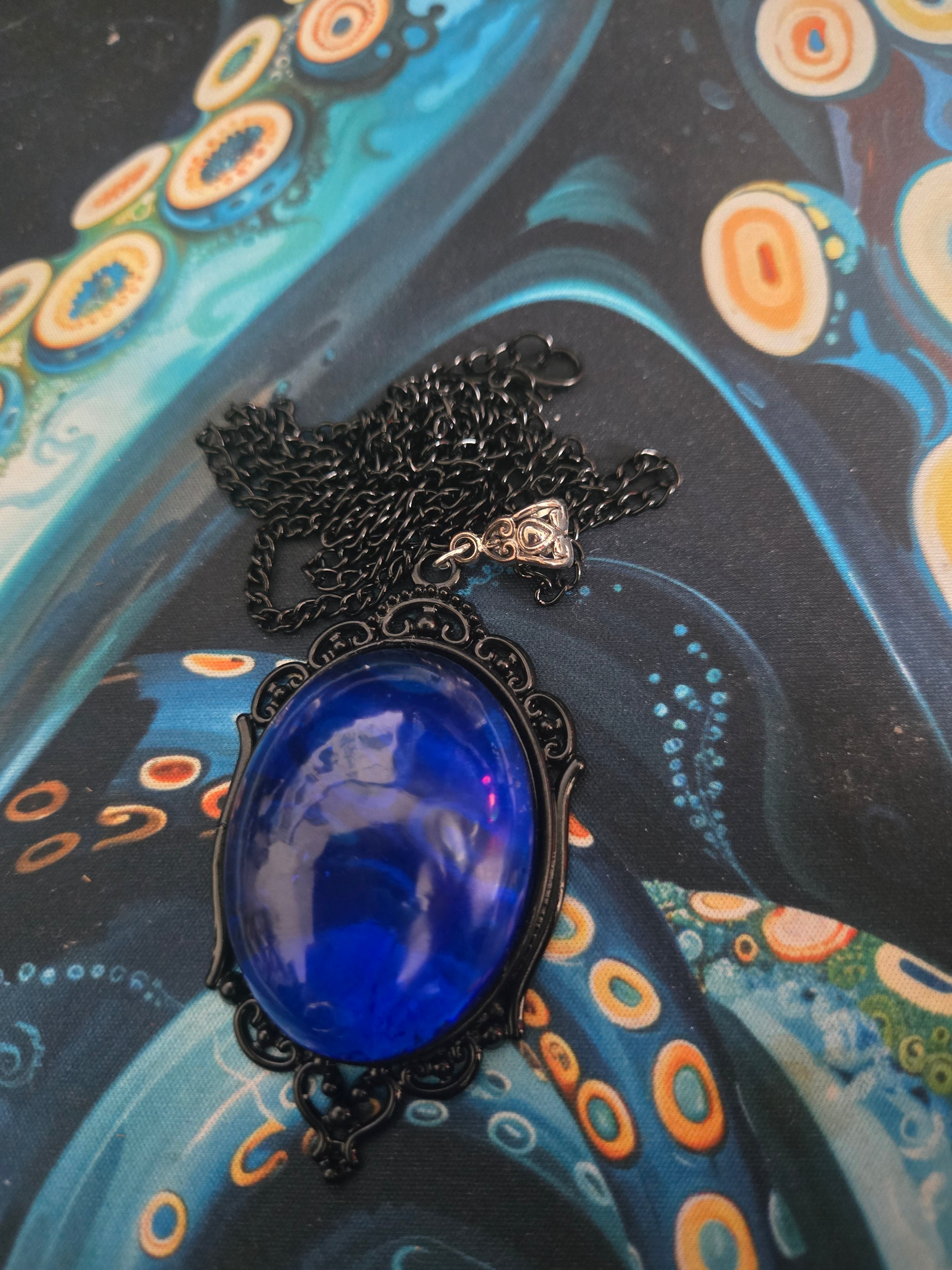 Dark Blue Gothic Necklace