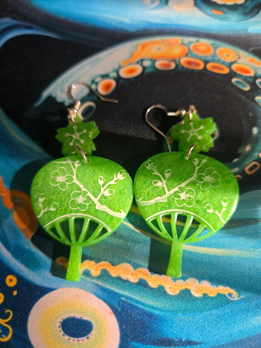 Cherry Blossom Fan Earrings