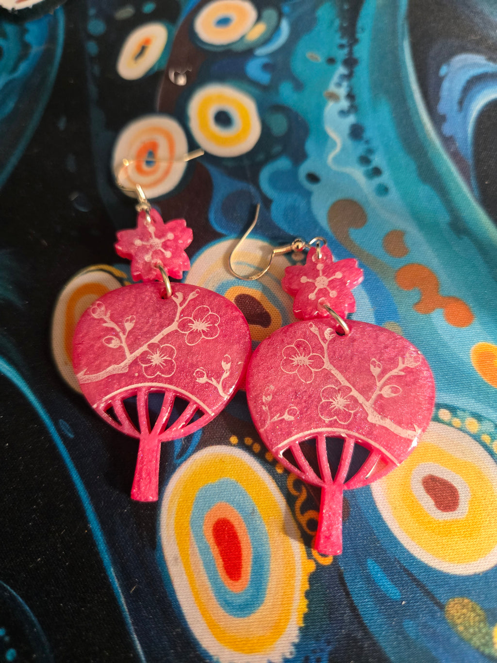 Cherry Blossom Fan Earrings