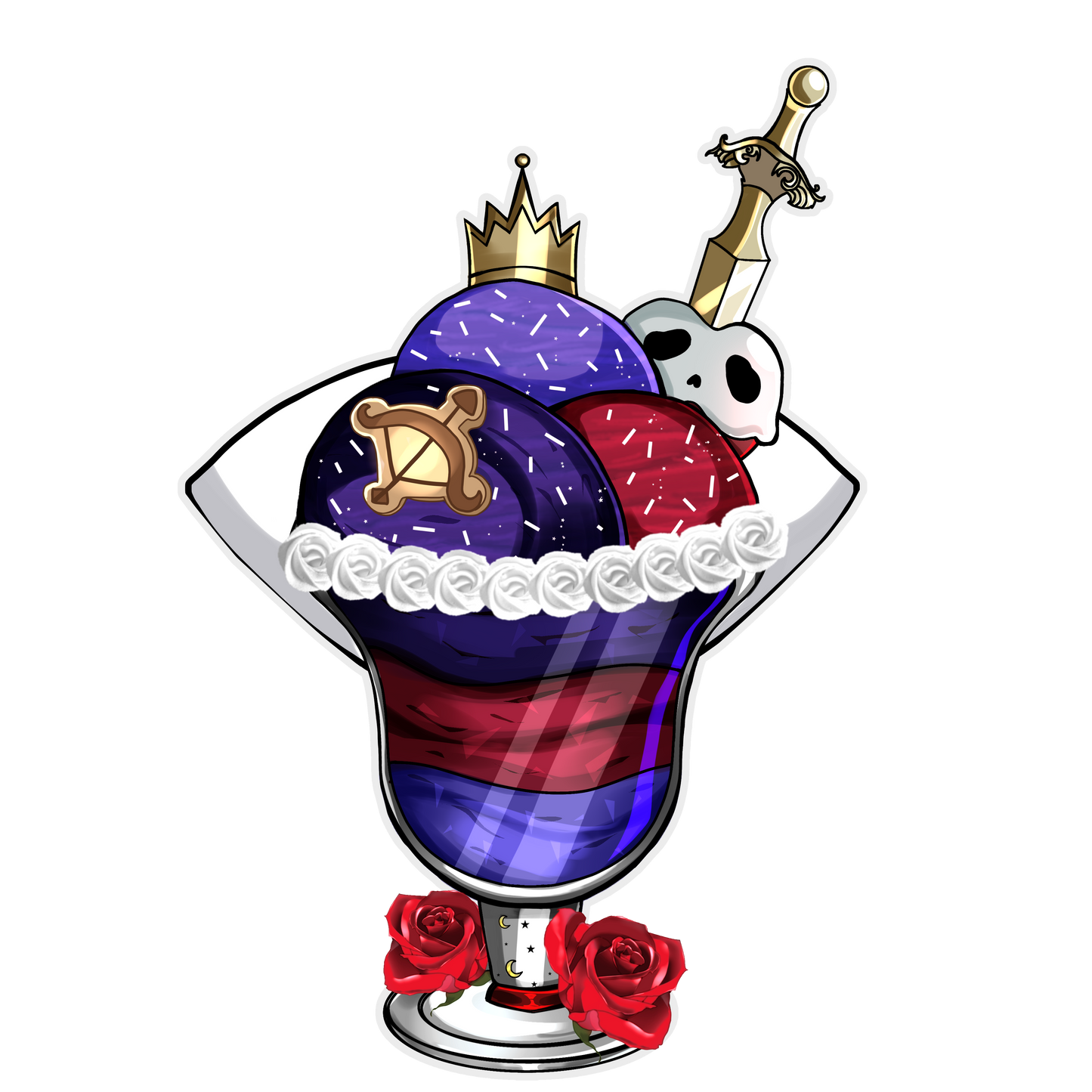 Evil Queen Elegant Ice Cream Stickers