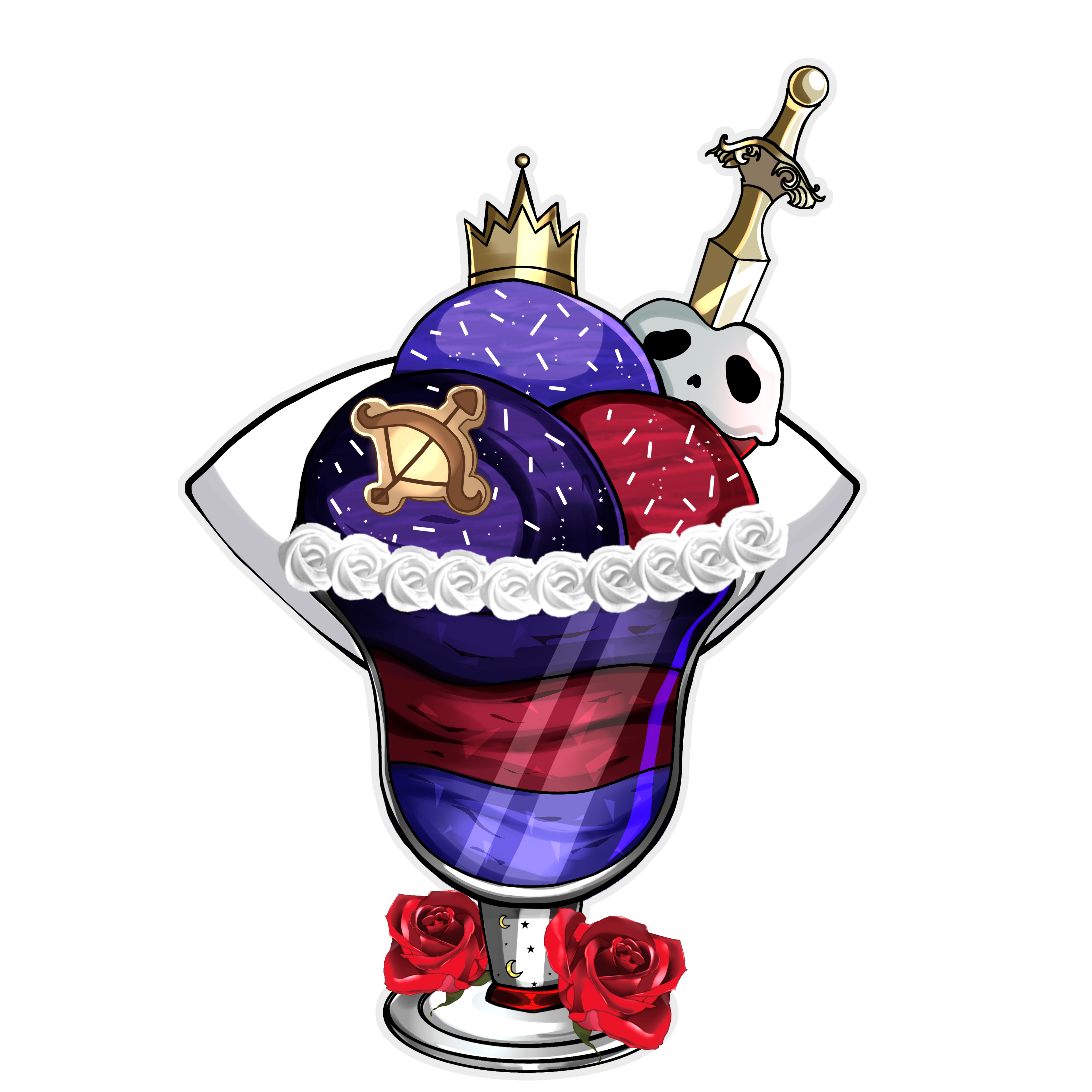 Evil Queen Elegant Ice Cream Stickers