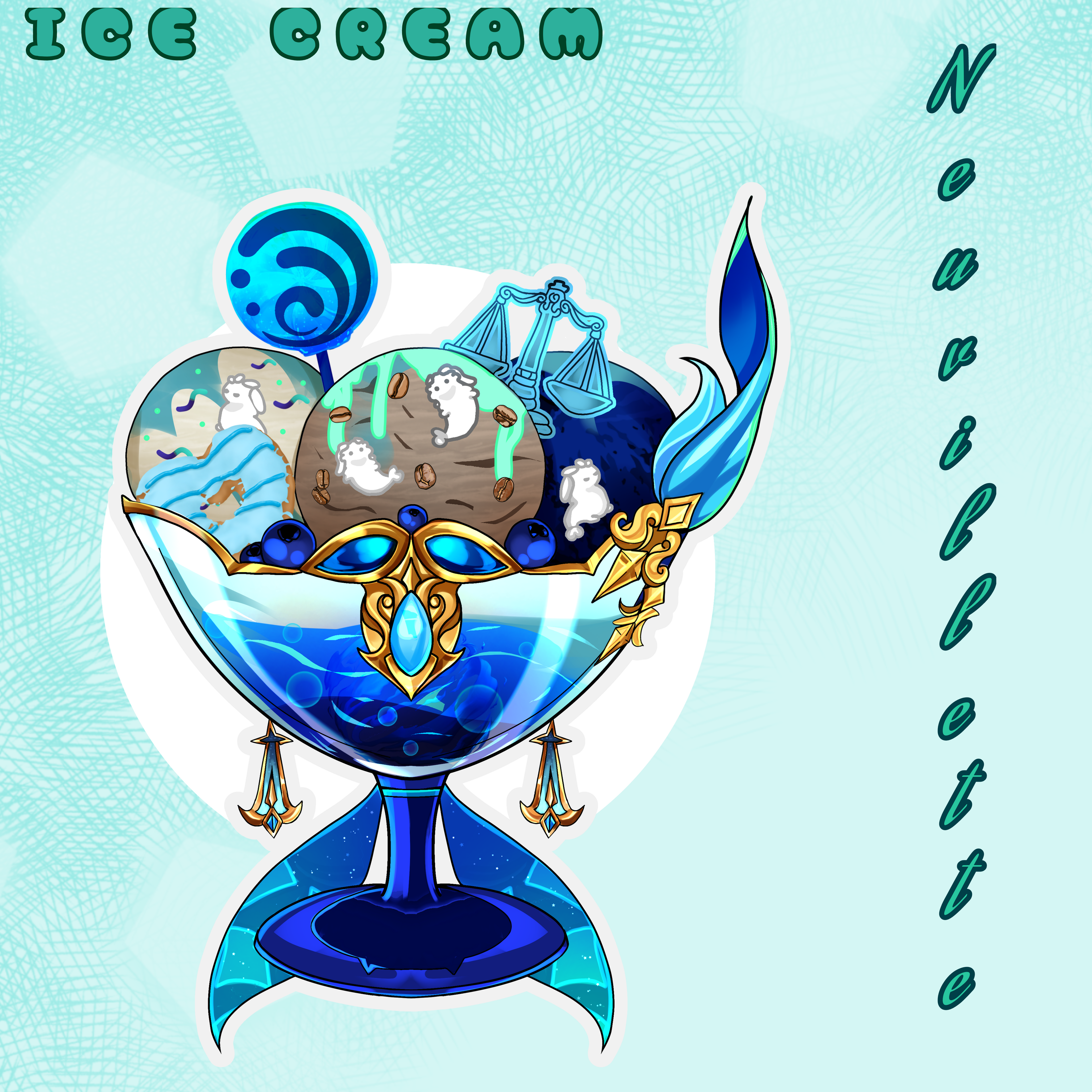 Neuvillette Ice Cream Sticker