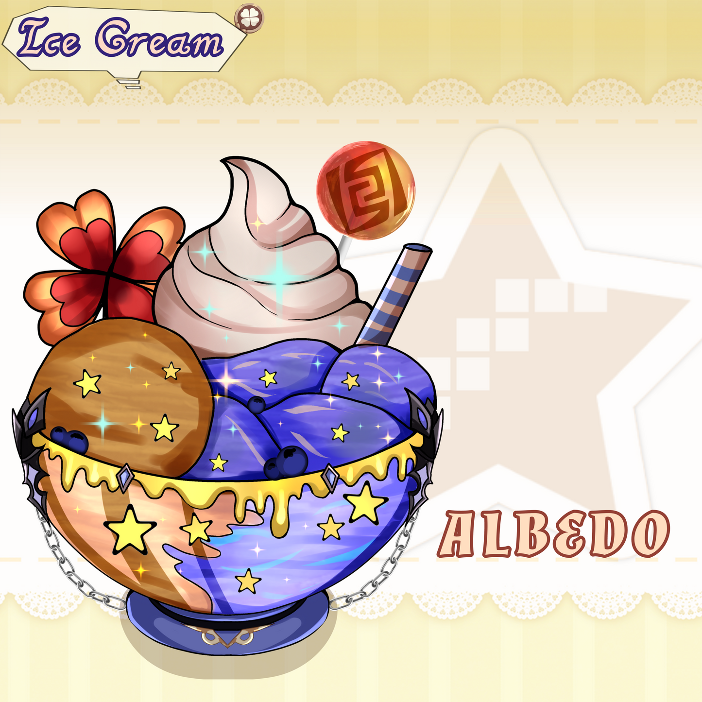 Albedo Ice Cream Sticker