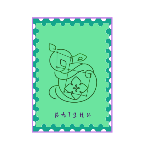 Baizhu Stamp Sticker