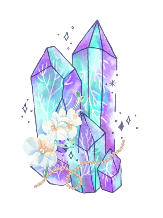 Cute Crystal and flower sticker