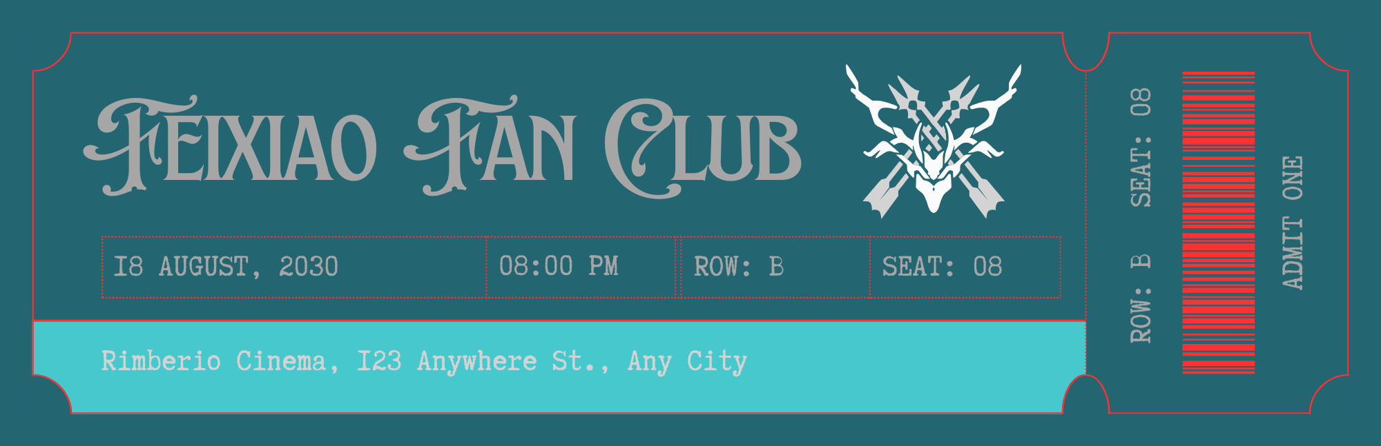 Feixiao Fan Club Bookmark