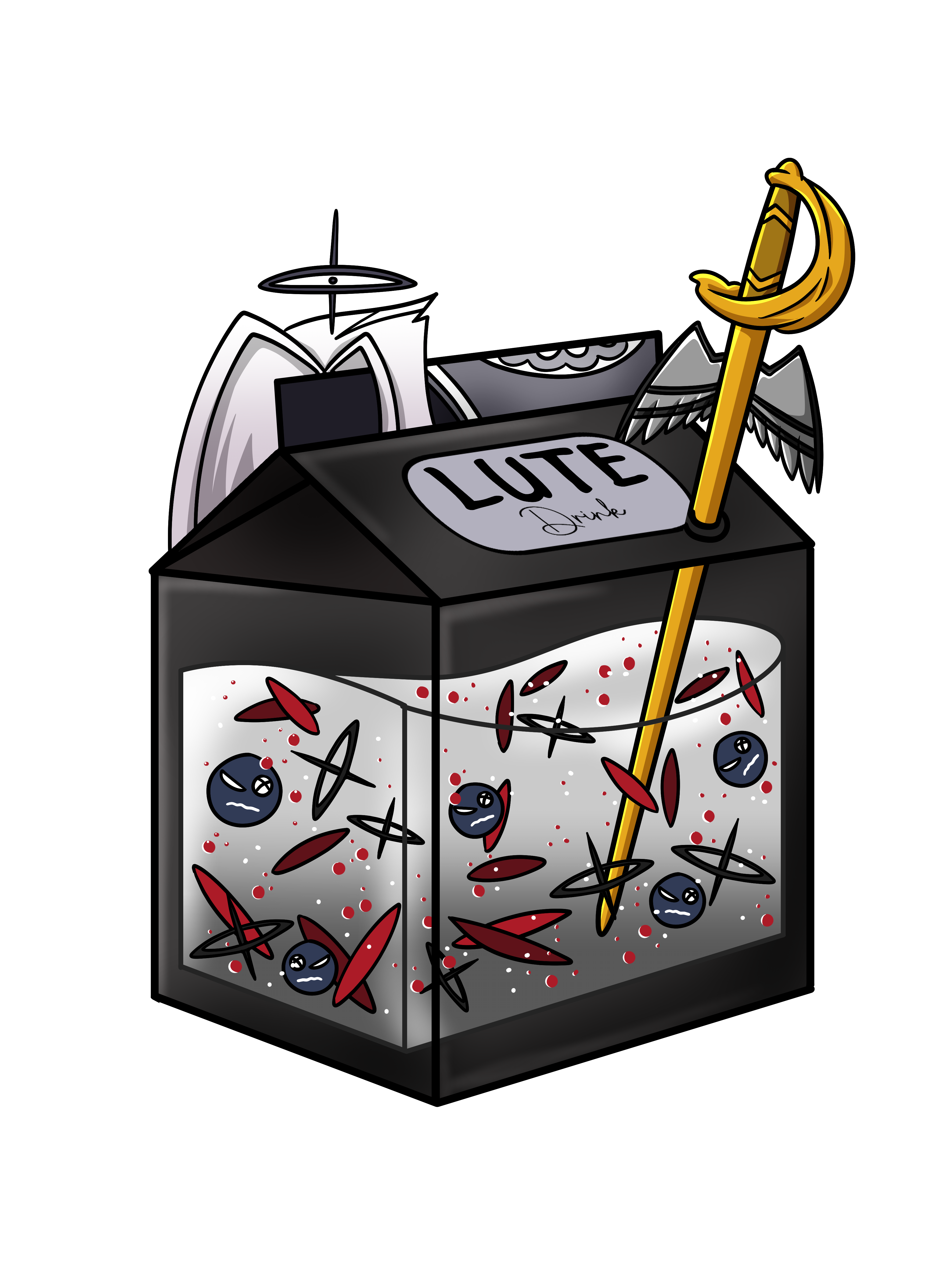 Lute Milk Carton Stickers