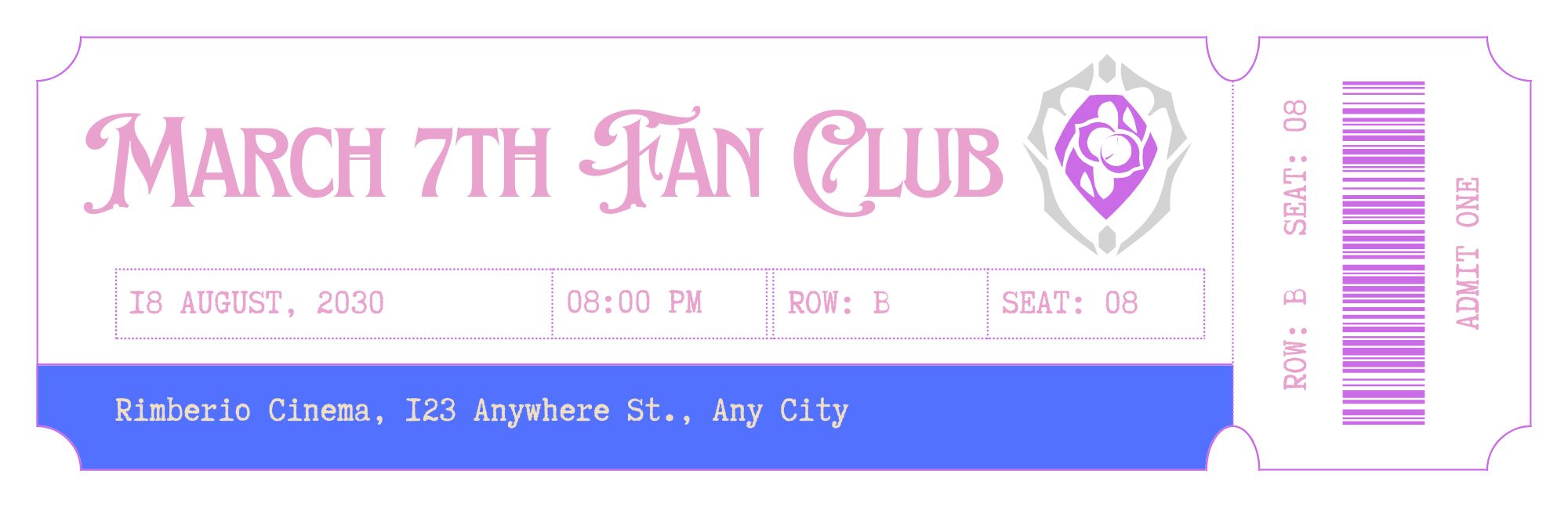 March 7th Fan Club Bookmark