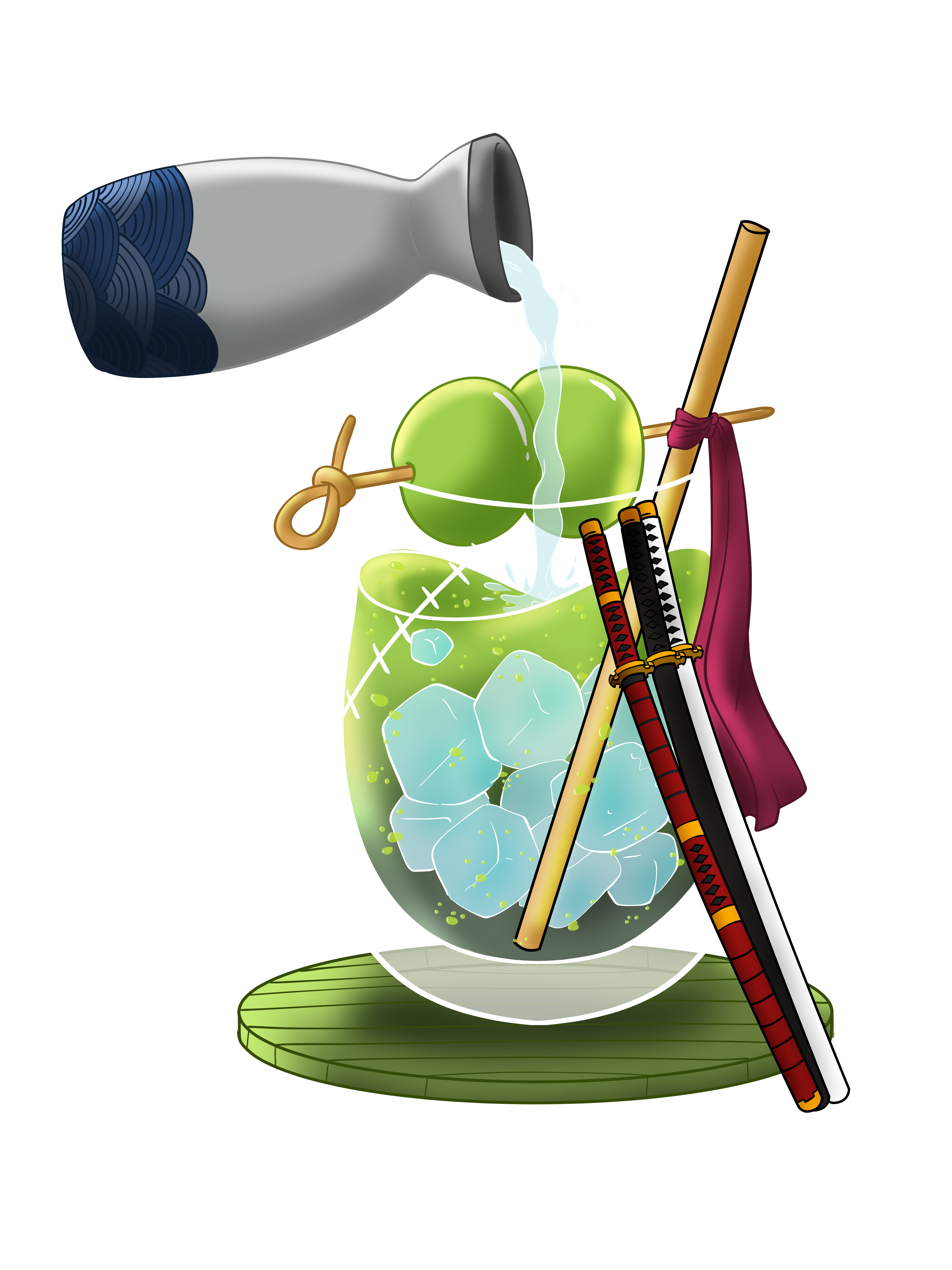 Pirate Hunter Zoro Drink Sticker