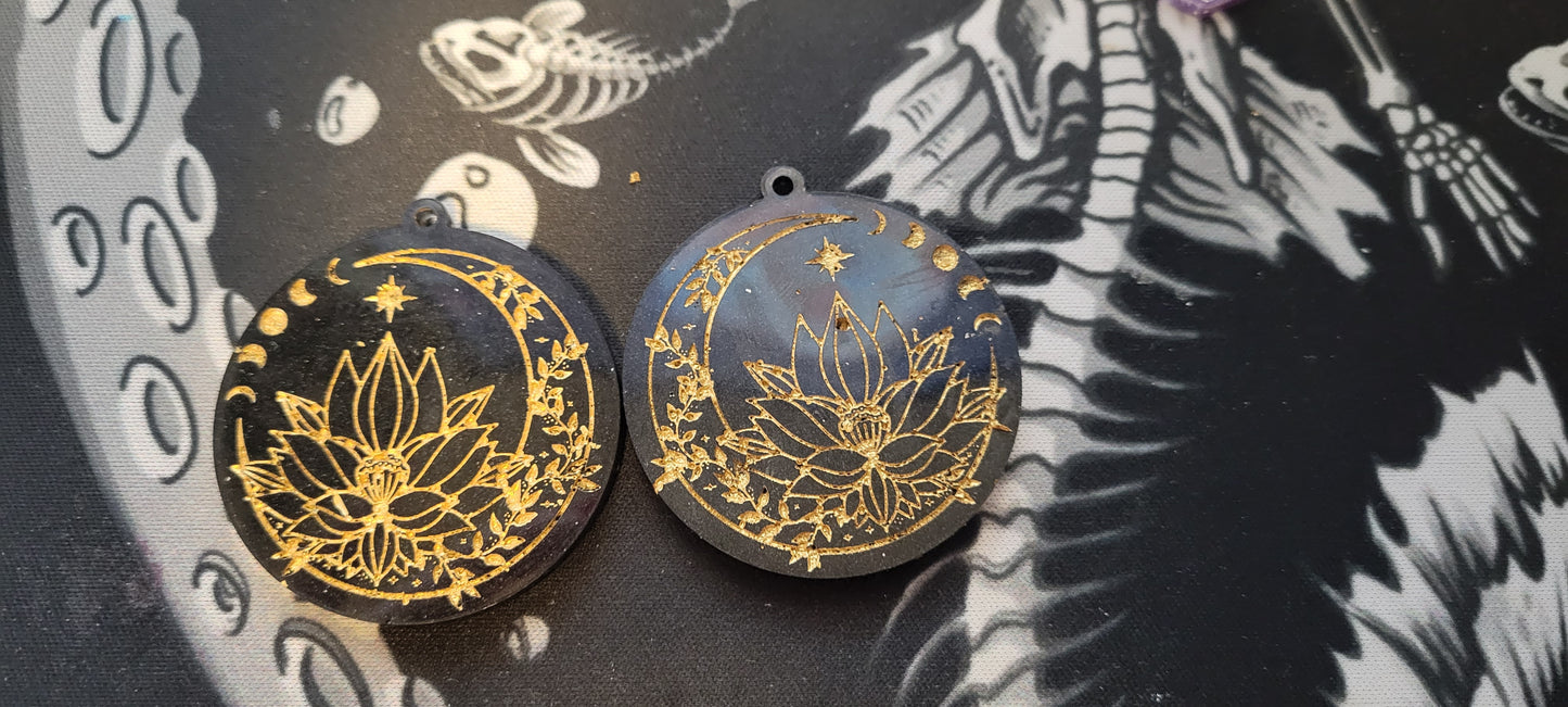 Lotus and Moon Earrings