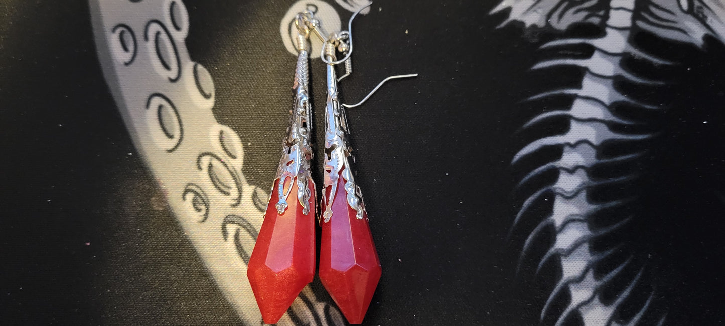 Mini Red Teardrop Earrings