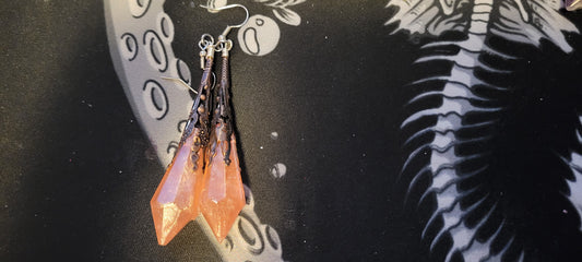 Peach Pink Teardrop Earrings