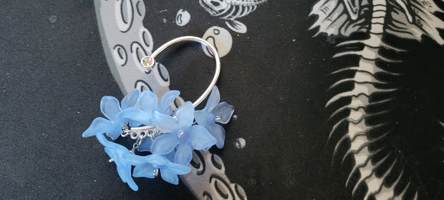 Flat blue Floral Ear Cuff