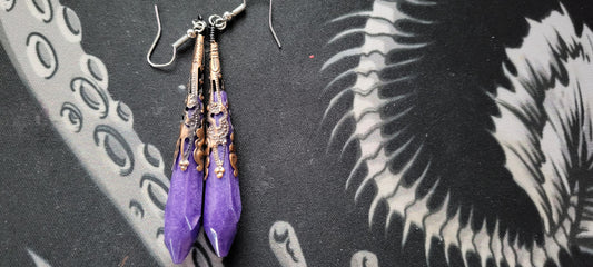 Dark Purple Teardrop Earrings