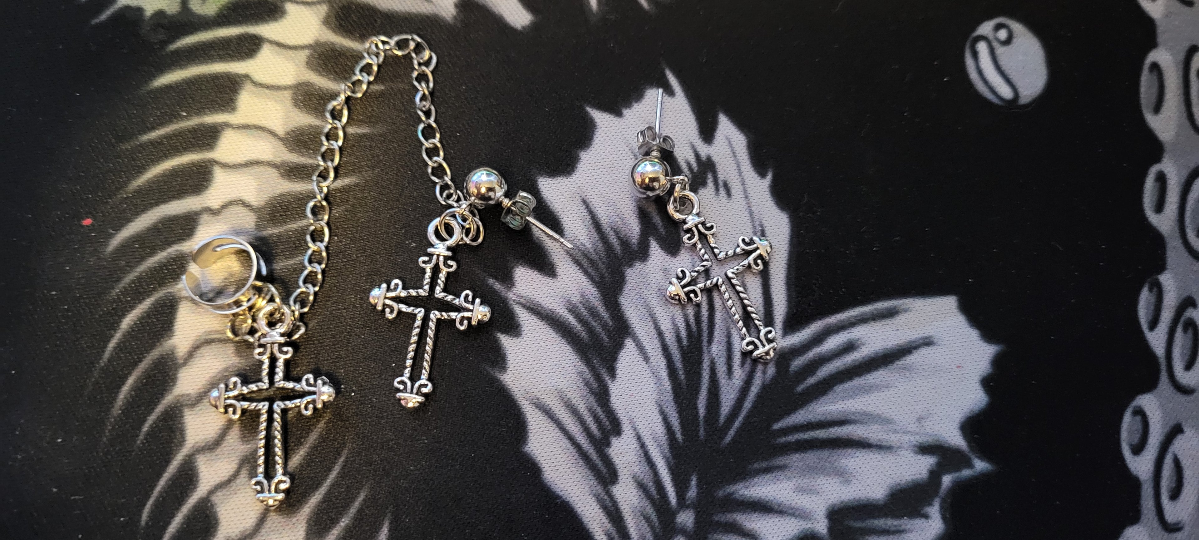 Silver Cross Earrings